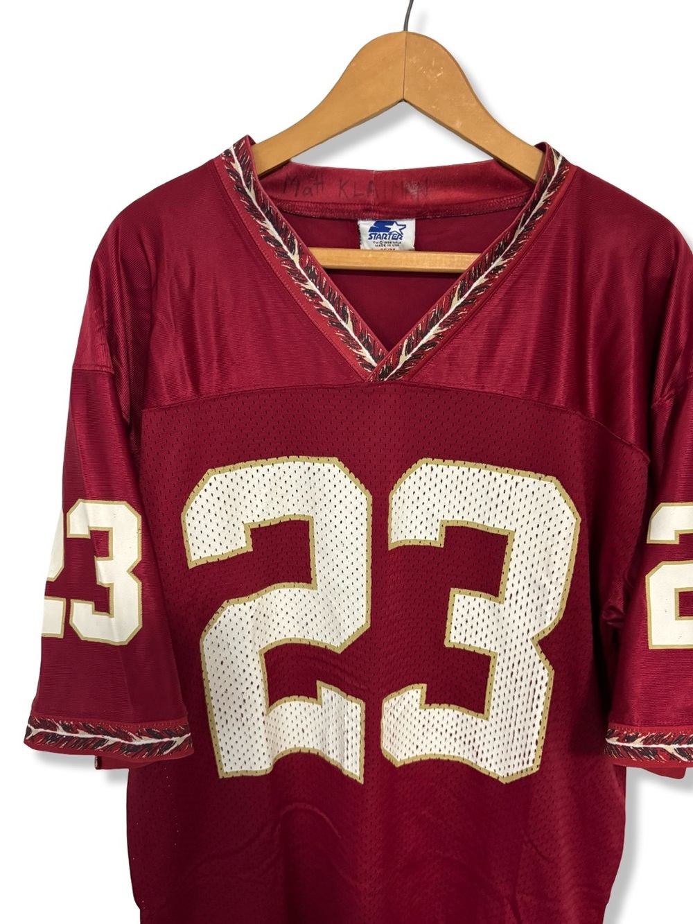 Vintage STARTER Florida State Maroon Football Jersey with White & Gold Trim #23 - Picture 4 of 7